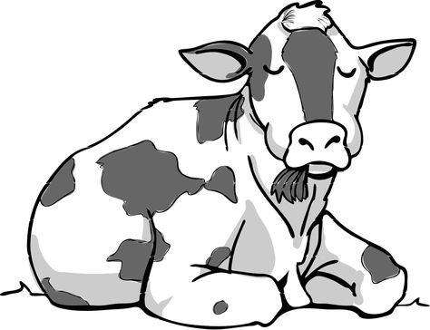 File:Cow bw 06.svg - Wikimedia Commons Sitting Down Drawing, Draw A Cow, Drawing Sitting, Cow Sitting, Cow Drawing, Farm Quilt, A Cow, Cartoon Clip Art, Public Domain Images