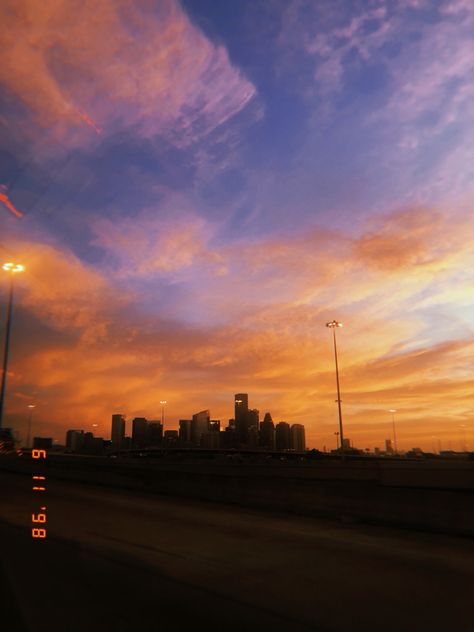 Houston Texas Sunset, Texas Sunset, Houston Texas, City Life, Album Covers, Houston, Texas, Pins, Quick Saves