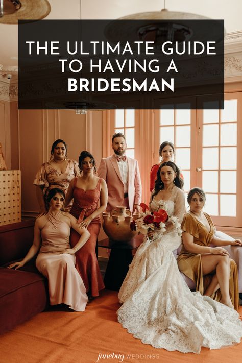 2 Person Wedding Party, Bridesmen And Bridesmaids, Bridesmaid And Bridesman, Brother As Bridesmaid, Bridesman Male Bridesmaid Outfit, Bridal Party Outfit Ideas, Male Bridesmaid Outfit, Bridesman Outfits, Bridesman Male Bridesmaid