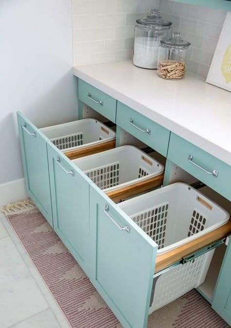 Pull Out Cabinets, House Laundry Room, Dream Laundry Room, Desain Pantry, Build Furniture, Laundry Room Layouts, Laundry Room Renovation, Modern Laundry Rooms, Decor Ikea