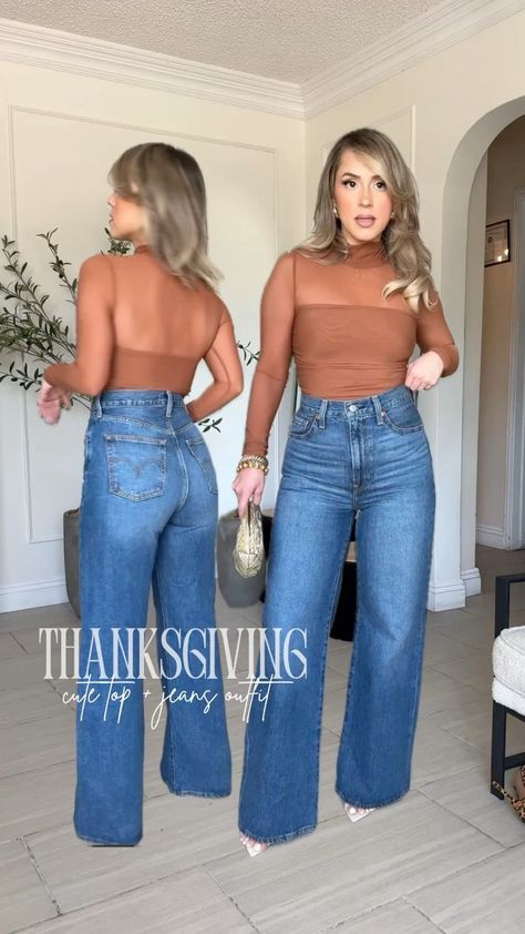 Outfit Inspo For Moms, Thanksgiving Outfit Cold, Winter Thanksgiving Outfits, Christmas Jeans Outfits Women, Wide Leg Fall Outfit, Warm Weather Thanksgiving Outfit, Thanksgiving Outfit Jeans, Thanksgiving Casual Outfit Women, Casual Thanksgiving Outfits 2024