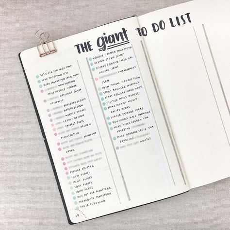 Bullet journal master task list, bullet journal giant to do list. | @cindywildflowers Bujo To Do List, Bullet Journal Spreads, Bedroom Organization, Journal Spreads, Task List, Bullet Journal Spread, Bullet Journal Layout, Bullet Journal Inspo, Journal Layout