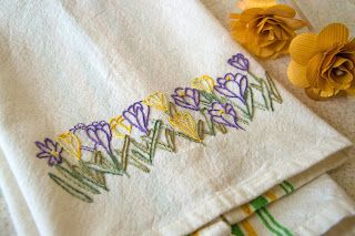 Country Garden Stitchery: Crocus Flowers Hand Embroidery Pattern Flowers Hand Embroidery, Snowman Cross Stitch Pattern, Crocus Flowers, The Language Of Flowers, Basic Embroidery, Crocus Flower, Lazy Daisy Stitch, St Valentine, Basic Embroidery Stitches