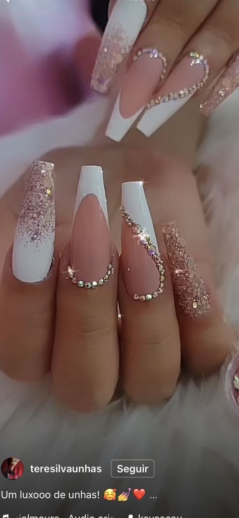 2024 Beach, Stylish Nails Designs, Nails Design With Rhinestones, Acrylic Nails Coffin Pink, Nail Designs Glitter, Beach Nails, Simple Nail Designs, Elegant Nails, Bridal Nails