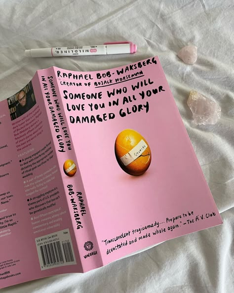 bell and court 💌 on Instagram: “Someone who will love you in all your damaged glory 🌸 This book is written by the creator of bojack horseman (i haven’t actually seen it…” Someone Who Will Love You In All, Someone Who Will Love You In All Your Damaged Glory, Unread Books, Inspirational Books To Read, Literature Books, Recommended Books To Read, Top Books To Read, Book Annotation, Top Books