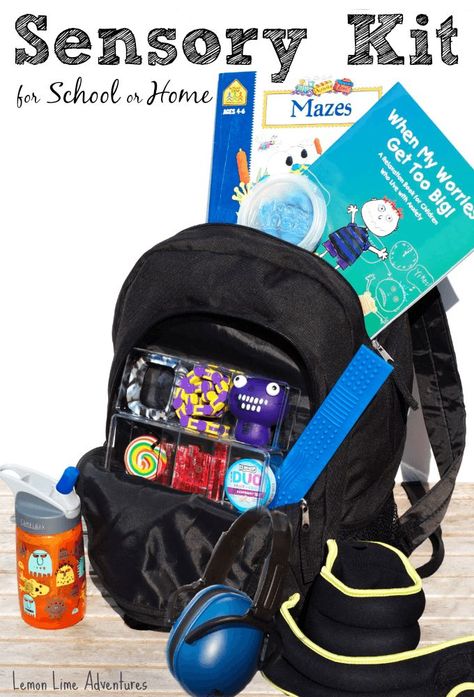 Looking for the best tools for helping a child with sensory needs? This backpack is packed with sensory tools that will give children just what they need. Kit For School, Sensory Disorder, Sensory System, Angry Child, Sensory Diet, Sensory Tools, Sensory Integration, Sensory Room, Sensory Issues