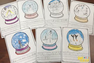 Snow Globe Writing Freebie  #justteachy Globe Activities, Snow Globe Writing, Writing Kindergarten, Winter Snow Globe, Free Teacher Resources, Draw And Write, Sounding Out Words, Beginning Sound, Free Teacher