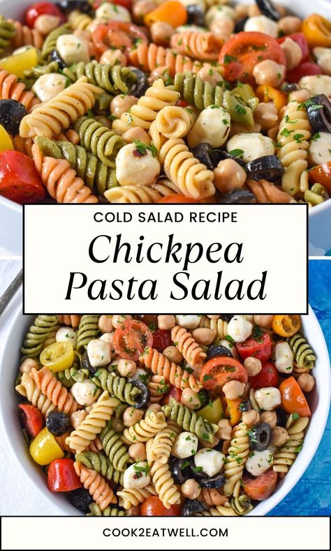 Chickpea Pasta Salad Recipes Healthy, Barilla Chickpea Pasta Recipes, Cold Chickpea Recipes, Pasta Salad Recipes Chickpeas, Garbanzo Pasta Salad, 3 Bean Pasta Salad, Heart Healthy Pasta Salad, Chickpea Pasta Salad Recipes, Meatless Pasta Salad