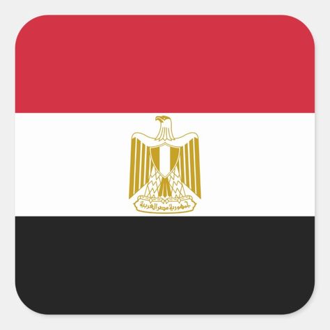 Egypt Flag Square Sticker - egypt gift Egypt Flag, Egypt, Flag, Created By, Square, Stars, Gifts