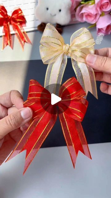 Paper Craft Ideas on Instagram: "In this comprehensive tutorial, discover the elegance and versatility of ribbon knots as we guide you through the intricacies of creating stunning embellishments for any occasion. Learn essential techniques, from basic knots to intricate designs, as we demystify the process with clear, easy-to-follow instructions. Whether you're adorning gifts, crafting accessories, or adding flair to décor, our expert guidance ensures you'll master the art of ribbon knots with finesse. Join us on a journey of creativity and craftsmanship as we unlock the secrets to perfecting this timeless technique." How To Tie Ribbons On Gifts, How To Fold A Bow With Ribbon, How To Make Paper Ribbon, Bow Tying Tutorial Ribbons, Bow Making Tutorial Step By Step, Things To Do With Ribbon, Tie Bows With Ribbon, Crafting Accessories, How To Tie A Knot