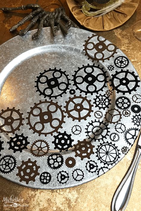 Steampunk Party Decorations, Steampunk Wedding Decorations, Pipe Candle Holder, Steampunk Coffee, Party Decor Diy, Steampunk Home Decor, Diy Steampunk, Steampunk Table, Diy Chargers