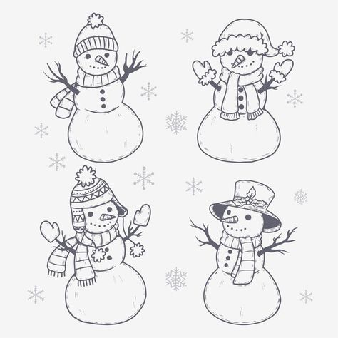 Snowman Sketch, Snowman Drawing, Christmas Drawing Ideas, Gnome For Christmas, Sketch Background, Christmas Sketch, Funny Snowman, Santa Outfit, 50 Christmas