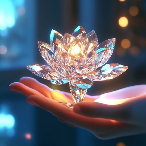 Magic Crystal Aesthetic, Crystal Magic Aesthetic, Moonflower Aesthetic, Cristal Flower, Lotus Crystal, Fantasy Jewelry Magic, Fantasy Crystal, Crystal Lotus, Crystal Princess