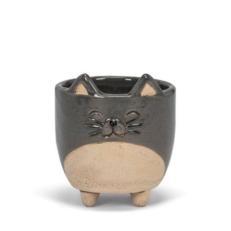 Cat Planters Ceramic, Cat Plant Pot, Clay Plants, Cat Planter, Stationary Branding, Ceramics Inspiration, Pinch Pot, Pot Ideas, Pottery Inspiration