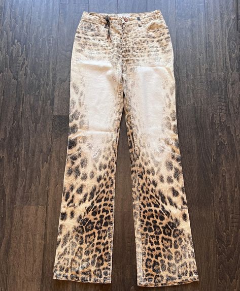 Roberto Cavalli Jeans, Colorful Jeans, Cavalli Jeans, Leopard Print Jeans, 2000s Fashion Outfits, Gotham City, 2000s Fashion, Roberto Cavalli, Dream Clothes