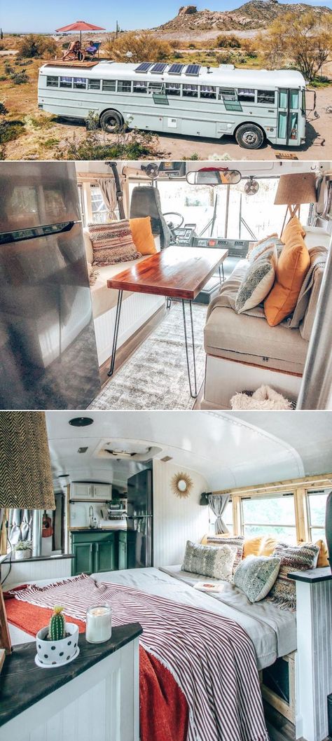 Bus House Ideas, Skoolie Bedroom, Bus Bedroom, Skoolie Interior, Small Travel Trailer Remodel, Skoolie Living, Room Kitchenette, Small Travel Trailer, Skoolie Life