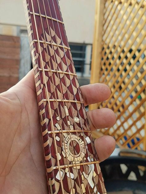 Guitar Inlay Design, Ukulele Diy, Guitar Sculpture, Guitar Artwork, Instrument Art, Guitar Inlay, Esp Guitars, Homemade Instruments, Instruments Art