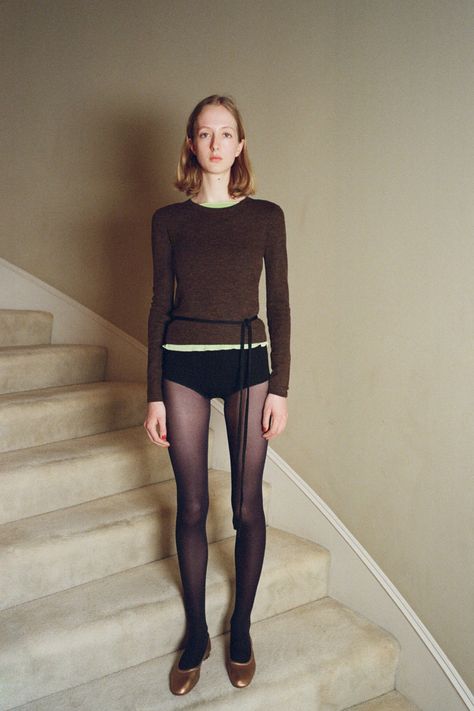 Fall 2023 Ready To Wear, 2023 Ready To Wear Collection, 2023 Ready To Wear, Maryam Nassir Zadeh, Ballet Slippers, 가을 패션, Mini Shorts, Fall 2023, Lace Bodysuit