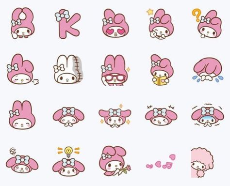 ྀིCredits to: @sanrio_fangirl ✄ on ig ─ִ ⋆ ࣪ೀ 🐾 Cute Melody, Imessage Sticker, My Melody, Digital Sticker, Diy Gift, Pixel Art, Fangirl, Phone Wallpaper, Hello Kitty