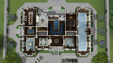 (9) Bridgerton House – @missyzim on Tumblr Bridgerton House, Bridgerton Siblings, House Flipper, Regency House, Golden Roses, Sims 4 House Building, I Did My Best, Arch Interior, Sims 4 House