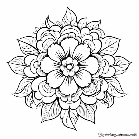 Mandellas Design Mandala Art, Mandala Coloring Pages Free Printable, Burning Hats, Flower Mandala Coloring Pages, Mandala Coloring Pages For Adults, Summer Mandala, Floral Mandala Design, Coloring Pages Mandala, Mandala Flower Design