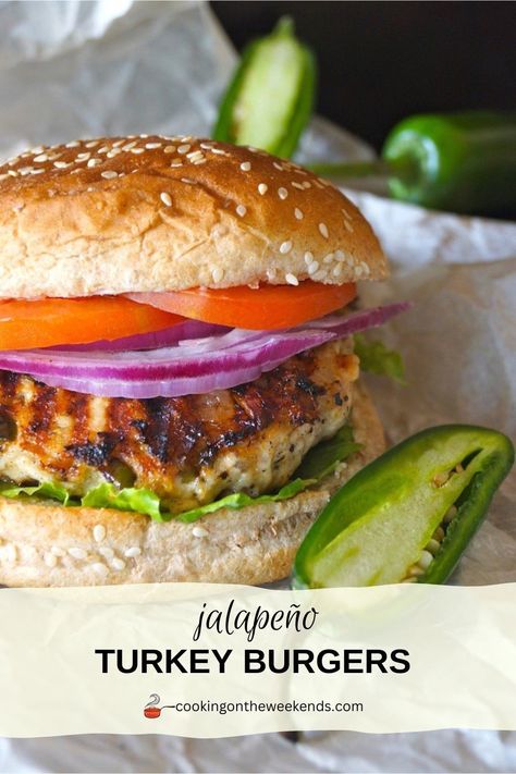 Jalapeño Turkey Burgers are a summertime barbecue must. Imagine rich and creamy, slightly spicy Pepper Jack cheese melted into tender turkey with sautéed jalapeños and sweet red onions. They're a huge crowd pleaser! Refreshing Summer Dinners, Best Burger Recipe, Turkey Burger Recipes, Dinner Party Menu, Navy Wife, Summer Cooking, Turkey Burger, Dinner Inspiration, Turkey Burgers