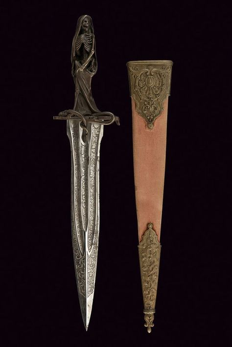 Ceremonial Dagger' mid-19th century French Fantasy Dagger, Pretty Knives, Dagger Knife, Dishonored, Cool Swords, Cool Knives, Swords, Ritual, Art Reference