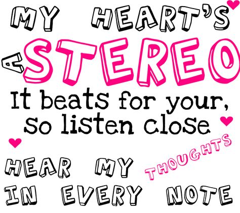 Stereo Hearts Lyrics, Maroon 5 Quotes, Stereo Hearts, Hearts Aesthetic, Gym Class Heroes, Song Art, Love Song Lyrics, Happy Music Video, My Ghost