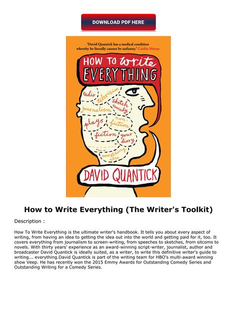 READ [PDF] How to Write Everything (The Writer's Toolkit) Advice For Writers, How To Get Out Of Writers Block, Illegal Information For Writers, How To Fix Writers Block, Caitlin Moran, Technical Writer, Writing, Reading