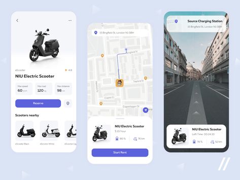 Scooter Rental App by Purrweb UI on Dribbble Scooter Rental Acnh, Ride App, Electric Scooter Creative Ads, Transport Images, Driver App, Taxi App, Scooter Rental, Mobile App Design Inspiration, Bike Rental