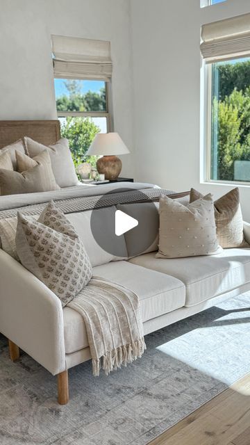 Christine Melin | Design • Home Decor • Lifestyle on Instagram: "By now, you know I love @nathanjames because of their affordable prices & excellent quality furniture pieces. That’s why I’m happy to partner with them once again to introduce the Audrey Sofa. I adore the cream boucle fabric, minimalistic look, modern legs & comfort it brings to our space. Plus, I really like how the Audrey Sofa fits perfectly at the foot of our king size bed. Truly, a great compact size and under $800! Comment SHOP and I’ll send you the link.  AD Nathan James partner  Boucle couch  Affordable couch  Budget friendly couch" Boucle Couch, Audrey Sofa, Nathan James, Cama King, Boucle Fabric, Furniture Pieces, The Cream, King Size Bed, Quality Furniture