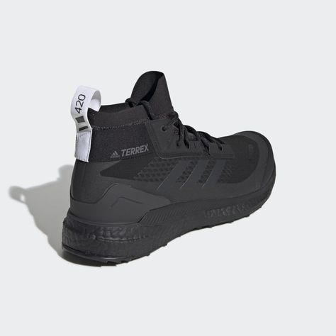 adidas Terrex Free Hiker Gore-Tex Hiking Shoes - Black | adidas US Durable Black Techwear Hiking Boots, Techwear High-top Hiking Boots For Sports, Black Techwear Hiking Sneakers, Adidas Terrex Men, Black Shock-resistant Techwear Hiking Boots, Adidas Terrex Free Hiker, Mens Hiking Shoes, Adidas Primeknit, Adidas Terrex