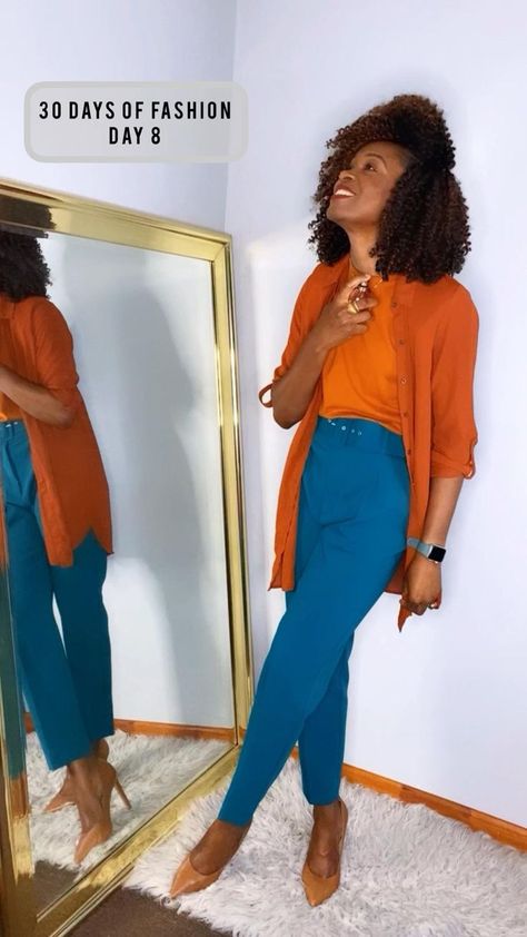 Fashionable Teacher Outfits, Fall Pinterest, Orange Color Combinations, 9to5chic Outfits, Teal Outfits, Work Attire Women, Pattern Outfits, Fashionable Work Outfit, Color Combos Outfit