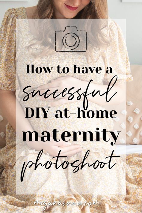 How to Have a Successful DIY Maternity Photoshoot - Megan Acuna Diy Winter Maternity Photos At Home, Self Maternity Photoshoot At Home, How To Do Maternity Shoot At Home, Taking My Own Maternity Photos, How To Do Your Own Maternity Pictures, How To Pose Maternity Photos, Diy Maternity Poses, Diy Maternity Photos In Nursery, Self Taken Maternity Pictures