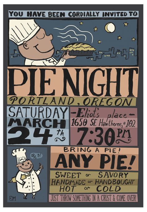 Pie Night Invite Pie Party Invitations, Pie Night Party, Pie Contest Ideas, Radical Hospitality, Pie Night, Birthday Pies, Activity Day Girls, Pie Party, Pie Shop