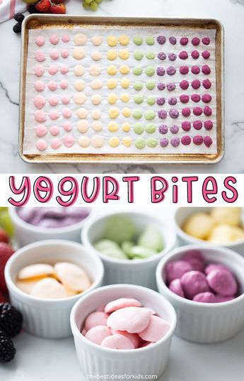 Yogurt Bites Recipe, Easy Frozen Yogurt, Frozen Yogurt Bites, Yogurt Melts, Kreative Snacks, Yogurt Bites, Healthy Food Facts, Baby Snacks, Homemade Yogurt