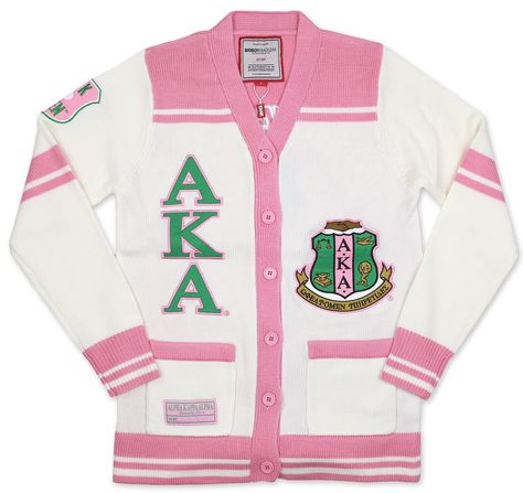 Big Boy Alpha Kappa Alpha Divine 9 S7 Ladies Heavy Sweater [Ivory White/Pink - XL] Alpha Kappa Alpha Cardigan, Alpha Kappa Alpha Sweater, Cardigan Sweater Outfit, Aka Apparel, Alpha Kappa Alpha Paraphernalia, Alpha Kappa Alpha Sorority Paraphernalia, Sorority Buttons, Aka Sorority Gifts, Aka Sorority