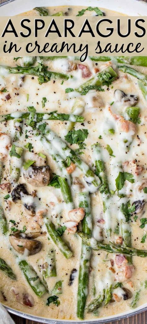 Tender Asparagus, Bacon And Mushroom, Easy Asparagus, Asparagus Recipes Oven, Easy Asparagus Recipes, Best Asparagus Recipe, Creamy Alfredo Sauce, Grilled Asparagus Recipes, Asparagus Recipes Baked