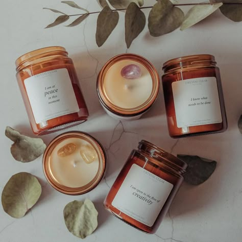 Scented Candles Aesthetic Room, Candle Making Aesthetic, Candles In Glass Jars, Small Candle Business, Candle Product Photography, Candles Business, Candles In Jars, Scented Candles Aesthetic, Earthy Candles