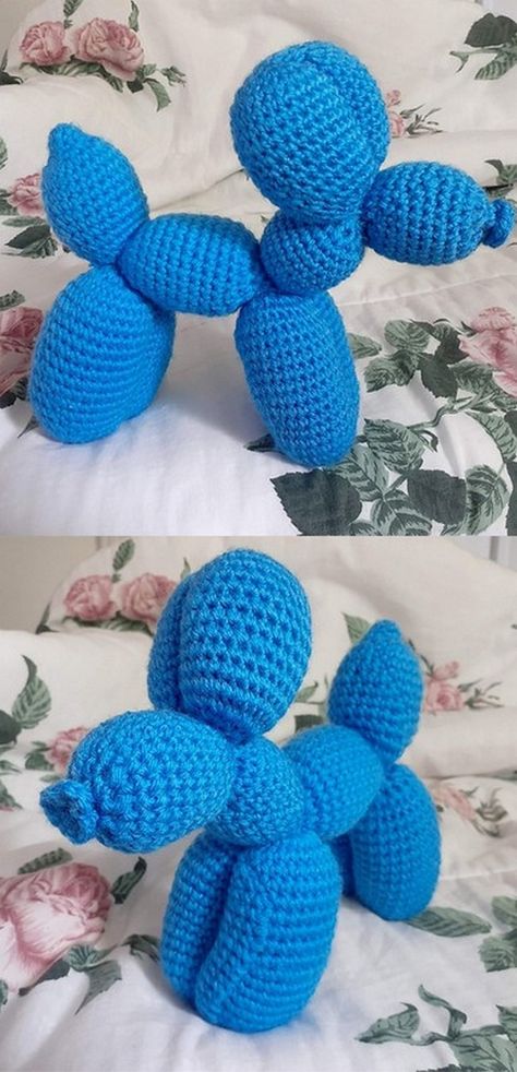 Alluring Crochet Balloon Dog Patterns and Tutorials Crochet Project Free, Crochet Stuffies, Crochet Dog Patterns, Crochet Toys Free, Crochet Plushies, Fiber Crafts, Crochet Animals Free Patterns, Crochet Design Pattern, Crochet Amigurumi Free Patterns