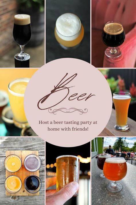 #beantobarstool Here's how to host a beer tasting party at home! Hosting a beer tasting party can be a ton of fun, but there are a lot of details involved in party planning for this beer experience. This guide will give you everything you need, or you can even hire a beer expert to lead a virtual beer tasting at home! #beertasting Beer With Friends, Beer Tasting Party, Beer Bottle Art, Beer Tasting Parties, Chocolate Pairings, Party At Home, All Beer, Beer Party, Tasting Party