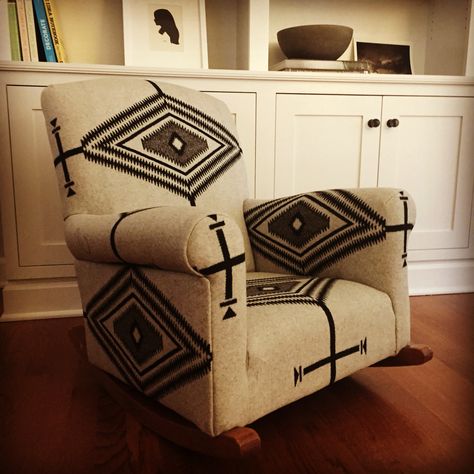 Pendleton Themed Room, Pendleton Nursery, Pendleton Blankets, Childrens Rocking Chairs, Pendleton Blanket, Rocking Chair Nursery, Parenting Goals, Shower Chair, Child Rearing