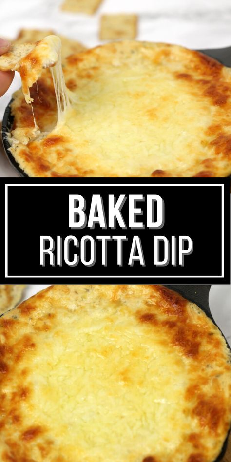 Baked Ricotta Dip, Ricotta Dip Recipes, Ricotta Dip, Ricotta Cheese Recipes, Baked Ricotta, Delicious Slow Cooker Recipes, Cheese Dip Recipes, Ricotta Recipes, Best Appetizer Recipes