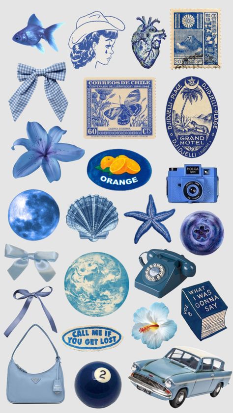 #azul #scrap #scrapbooking Phone Cover Stickers, Bio Insta, Blue Scrapbook, Scrapbook Letters, Sticker Design Inspiration, Scrapbook Book, Bullet Journal Aesthetic, Scrapbook Stickers Printable, Iphone Wallpaper Photos