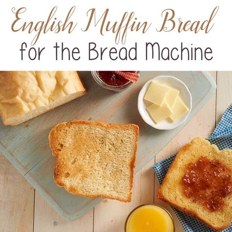 Filled with nooks and crannies, this English Muffin Bread Recipe for the bread machine has turned into a family favorite bread machine recipe. Breadman Recipes, English Muffins Bread Machine, Homestead Baking, English Muffin Toasting Bread, Muffin Bread Recipe, English Muffin Bread Recipe, Breadmaker Recipes, Garbage Bread, Easy Bread Machine Recipes