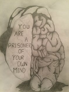 Prisoner Of Your Own Mind, Health Drawing, Drawing Feelings, Drawings With Meaning, Deep Drawing, Magic Runes, Meaningful Drawings, Deep Art, Meaningful Art