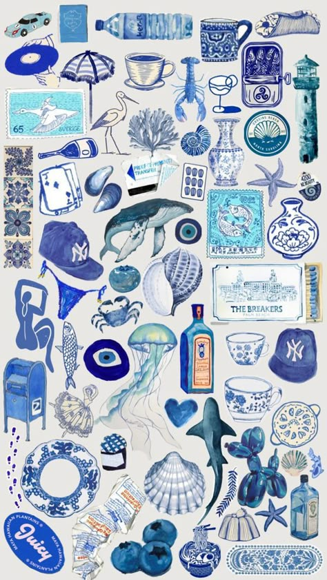 Check out aglisicic's Shuffles #blue #art #aesthetic #wallpapers Blue Art Aesthetic, Beachy Art, Blue Drawings, Scrapbook Printing, Collage Board, Painting Collage, Paper Art Craft, Art Wallpaper Iphone, Blue Painting