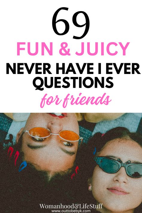 never have I ever questions for friends! This Or That Questions For Friends, Sleepover Juicy Games, Questions For Sleepovers, Trivia Questions For Friends, Never Have A Ever Questions, Bachelorette Never Have I Ever, Ever Have I Ever Questions, Juicy Questions To Ask Your Friends At A Sleepover, Never Have I Ever Questions Best Friends