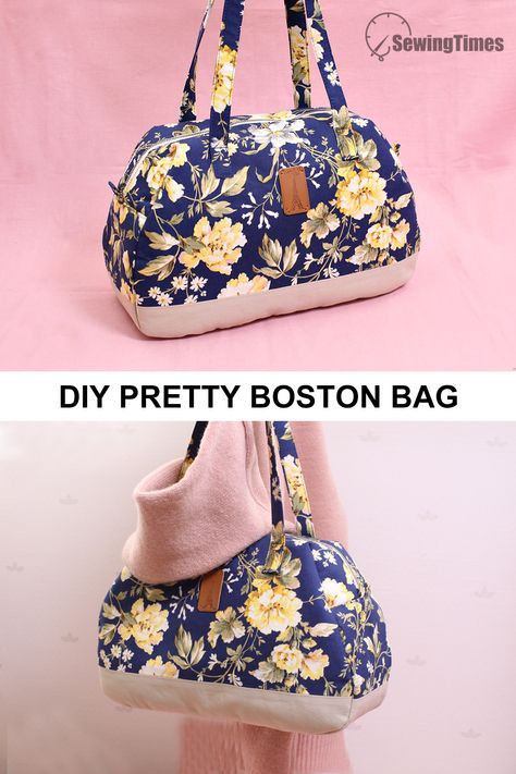 Pattern For Handbags, Diy Boston Bag, Boston Bag Pattern, Sewing Bag Patterns, Diy Sewing Bag, Diy Purse Patterns, Bags To Sew, Weekender Bag Pattern, Duffle Bag Patterns