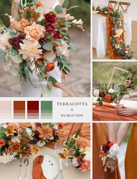 Terracotta Winter Wedding, Autumn Wedding Theme Color Schemes, Beachy Fall Wedding, Fall Bridal Shower Flowers, Wedding Florals Summer, Paprika Wedding Decor, Fall Wedding Colorado, Sentimental Wedding Decor, Coco Inspired Wedding